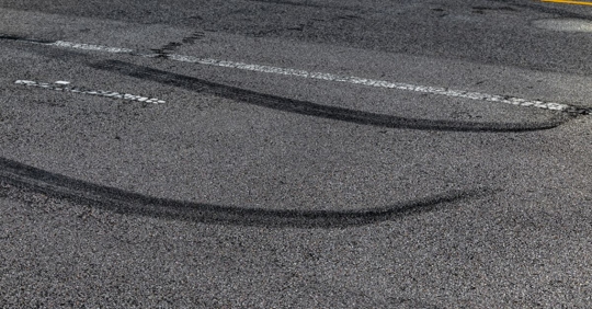 Skid marks from car accident
